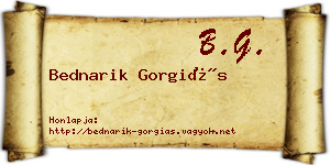 Bednarik Gorgiás névjegykártya